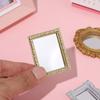 Retro Micro Furniture Miniature Dollhouse Frame Accessories Dollhouse Mirror Wall Room Mini Mirror