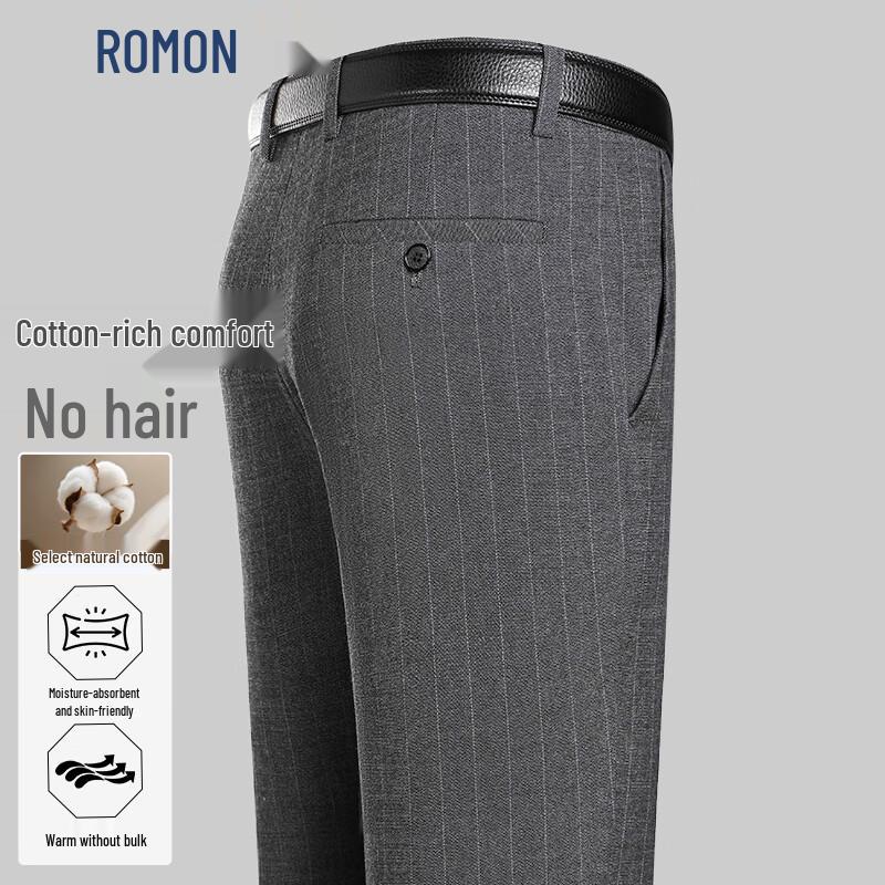 ROMON Мужские повседневные брюки от костюма, устойчивые к сминанию
