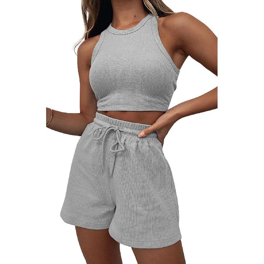 Лето 2023, однотонный жилет, городской повседневный короткий жилет из 2 предметов