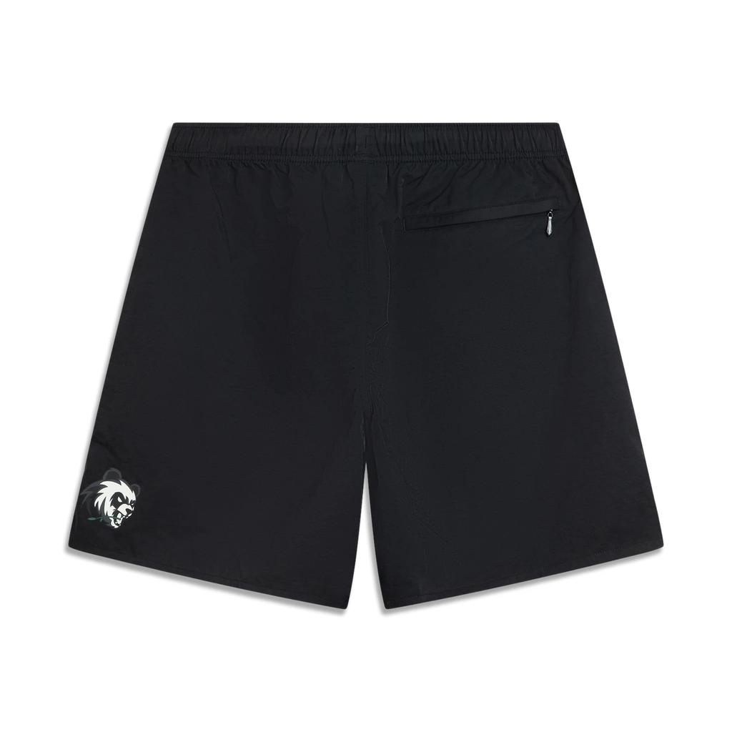 Li Ning Bad Five Basketball Series Solid Color Mid Waist Drawstring Breathable Versatile Straight Leg Sports Shorts Men Shorts AKSV871-1