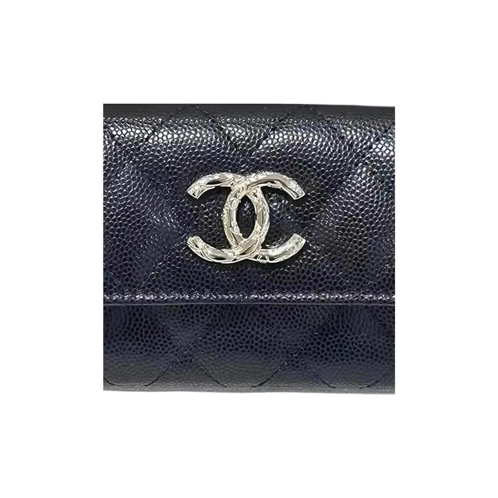Chanel 24S золотая пряжка ромбовидный узор личи коровья сумка-пикап для мужчин и женщин парный стиль черный