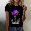 2024 Novelty 3d Roses Print Y2k Clothes For Women Summer Fashion Short Sleeve T Shirt Oversized Female Tops Casual Girls Tees