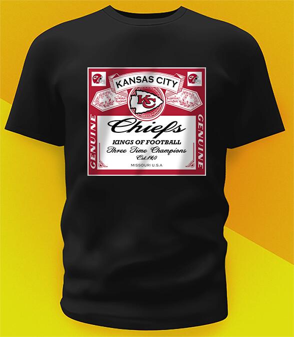 Футболка Kansas City Chiefs Короли Футбола Размеры от Детских до Взрослых 6XL Унисекс