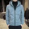 Мужская белая куртка на утином пуху, мужская короткая куртка корейского образца, термокуртка с капюшоном