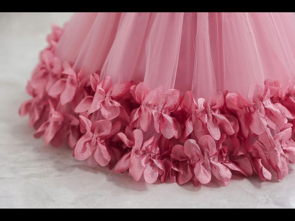 Новое детское кружевное платье принцессы Cross-Border: Праздничная пышная юбка и костюм для выступления для годовалых детей