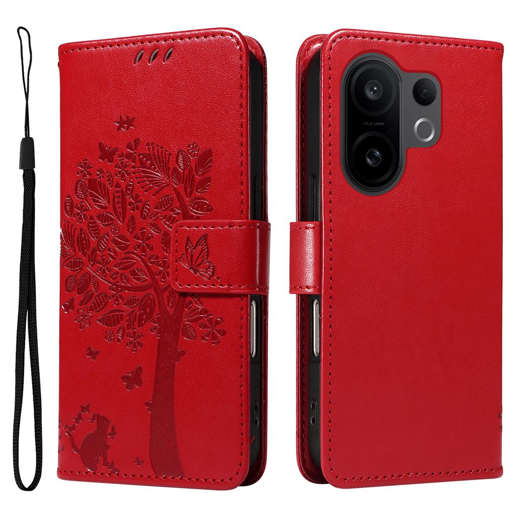 For vivo X200 FE 5G/vivo S30 Pro mini 5G Phone Case with Stand Cat Tree Pattern Leather Wallet Mobile Cover