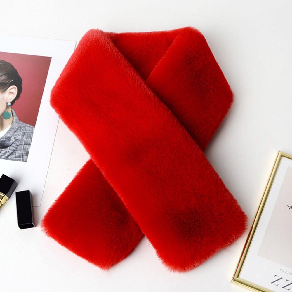 Thicken Winter Warm Shawl Solid Color Neckerchief Wrap Neck Warmer Cross Scarf