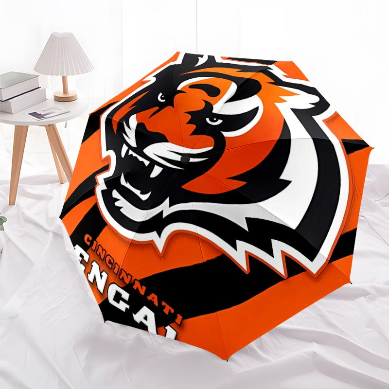 Printed Cincinnati Bengals LOGOPrinted Folding Umbrella,Outdoor,Leisure,And Travel Umbrella,Durable Umbrella Fabric,Birthday And Holiday Gift