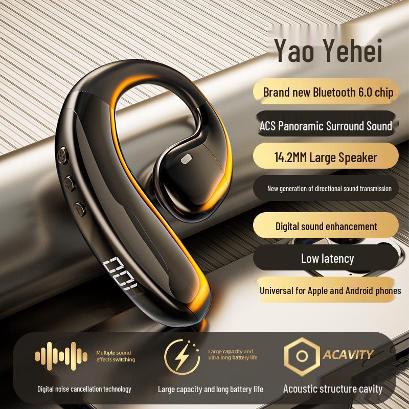 Хит продаж Беспроводная Bluetooth-гарнитура с одним наушником-крючком, длительным временем работы от аккумулятора и шумоподавлением игрового уровня