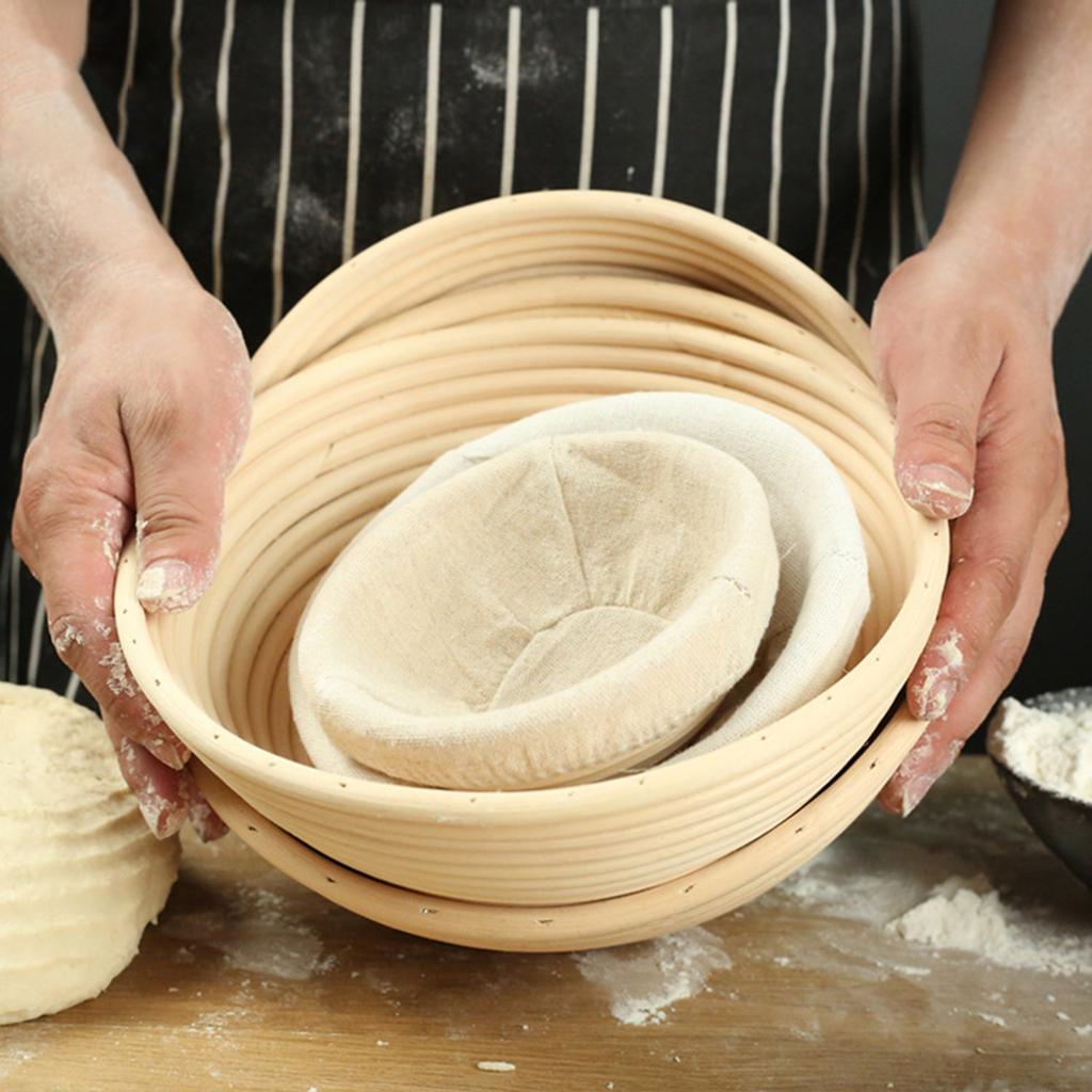 Kolip Bread Proofing Basket Set Of 6 With Cutting Tool, Stirring Stick, Brush, Scraper, Bread Baking Supplies 7.8in/10in/11.8in