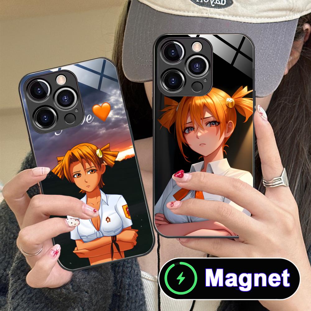 Вечное Лето Алиса Стеклянный Чехол для Телефона MagSafe для iPhone 17 16 15 14 13 12 11 Air Pro Max Plus Mini Цветной Чехол