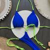 2Pcs/Set Women Bikini Set Heart Metal Buckle Halter Lace-up Swimsuit with Briefs Set Quick Drying Beachwear