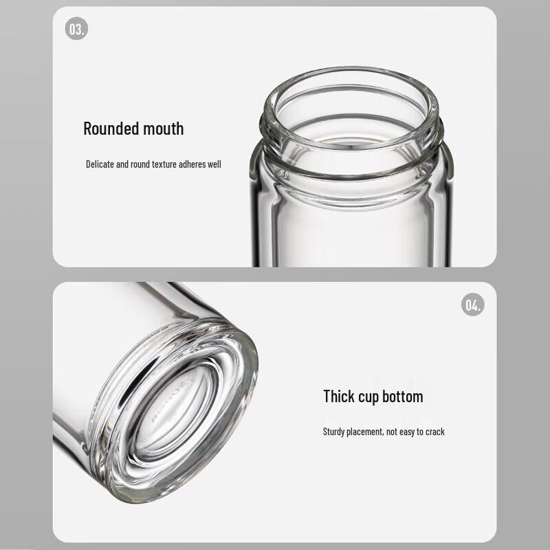 SUPOR Portable Double-Wall Borosilicate Glass Tea Tumbler