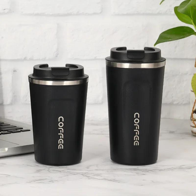 New 304 Stainless Steel Coffee Cup Thermal Mugs Leak-Proof Thermos Water Bottle Tea Coffee Mug Vacuum Insulated Bottle 380/510ML