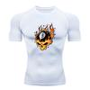 Men's Compression Fitness Sports T-Shirt, Burning Flame 8 Ba