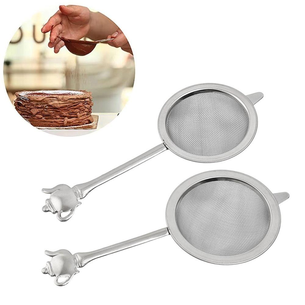 Teapot Handle Fine Mesh Strainer Very Fine Mesh Cocktail Sieve Portable Tea Strainer for Kitchen
