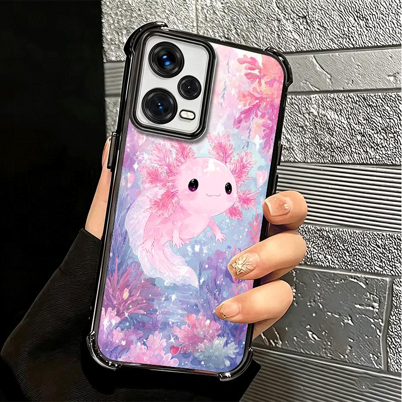 Аниме Ахолотль Милый Покрытие Чехол Для Телефона Для Xiaomi Redmi Note 14 15 Pro Plus 13 12 11 11S 11T 10 9S 9 5G Противоударный Чехол с Подушкой Безопасности
