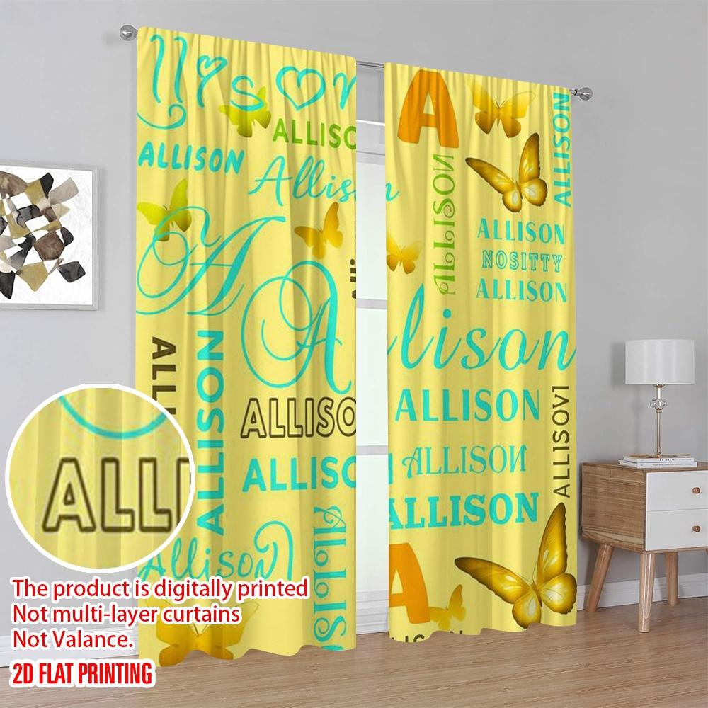 2 шт., 2D плоская печать Шторы Цифровая печать Allisons Elegance Универсальная полиэстеровая ткань (без стержня) Универсальный для всего