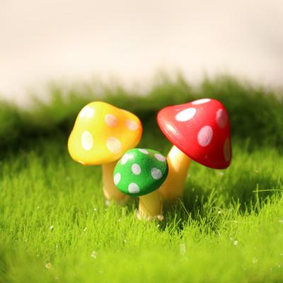 2 шт. Миниатюрные фигурки грибов Мини Милые Грибы Украшение для сада фей для бонсай Поделки Аксессуары для кукольного домика Террариума Микроландшафт