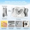 Cervical Pillow Memory Foam Neck Support Pillows for Sleeping Cervical for Back Sleeper Ergonomic Contour Removable Pillowcase