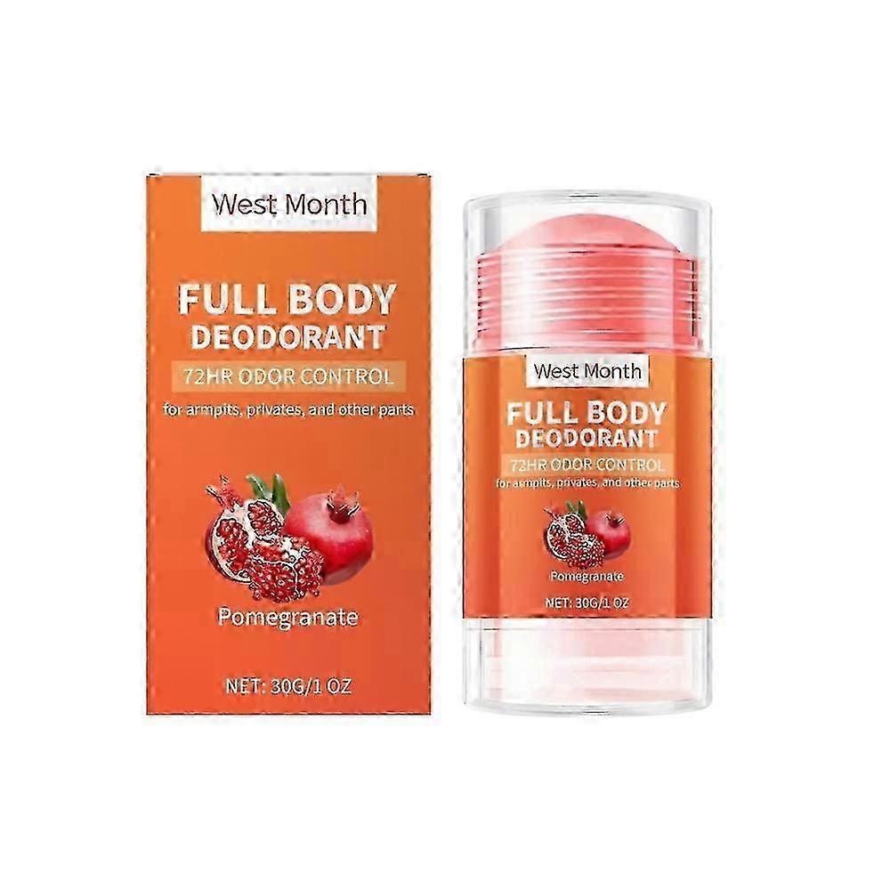 Full Body Deodorant Stick, Pomegranate, Aluminum-Free, 72 Hour Odor Control