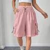 Women's Summer Work Pants Are Loose Comfortable Casual Fashionable With Multiple Pockets And Solid Color Shorts