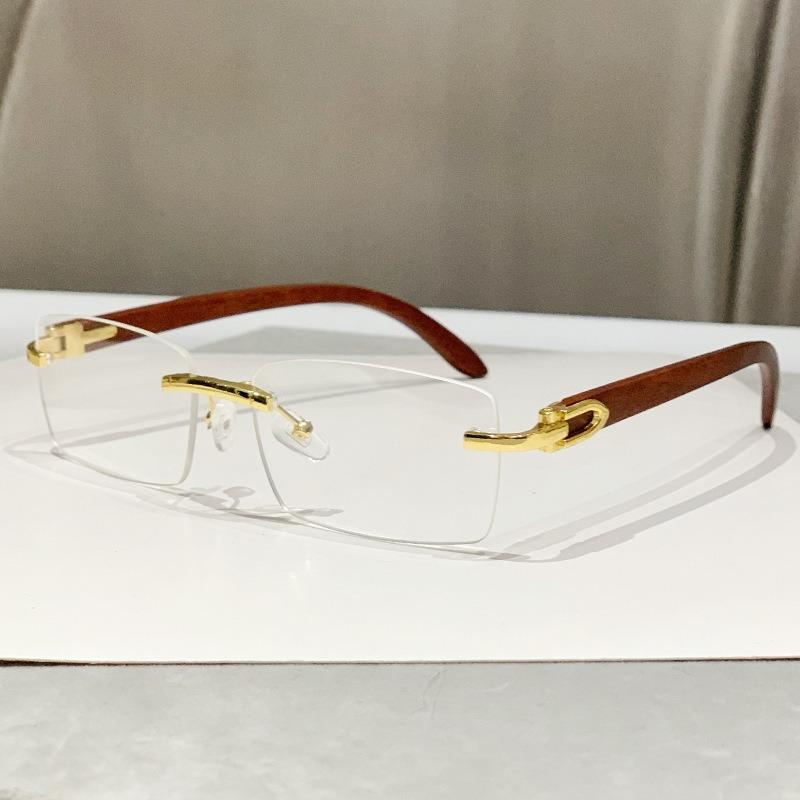 Brand Designer Small Rectangle Rimless Sunglasses for Men Women Trendy Driving Sun Glasses Ladies Travel Eyewear UV400