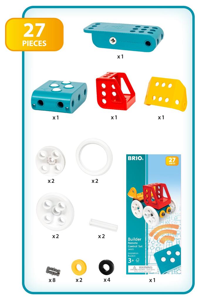 BRIO Builder Remote Control Set [27 Pieces] for Ages 3 and Up (Carpenter Tool Play Toy, Educational Toy) 34605