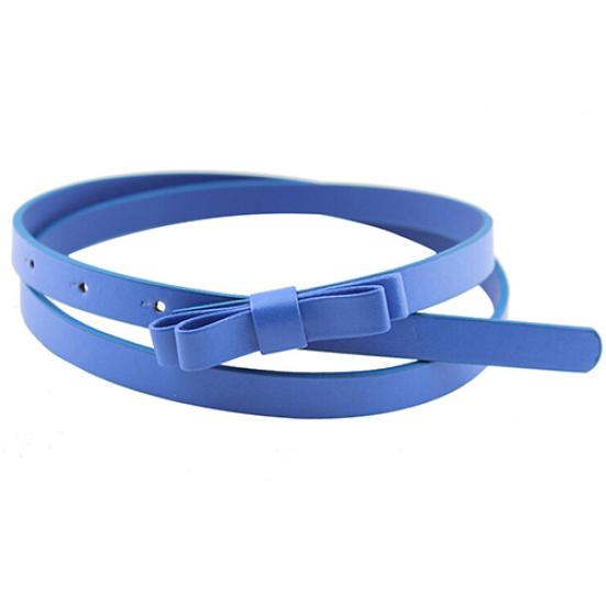 Женский 2-слойный тонкий узкий ремень ярких цветов с бантом из искусственной кожи, поясной ремень