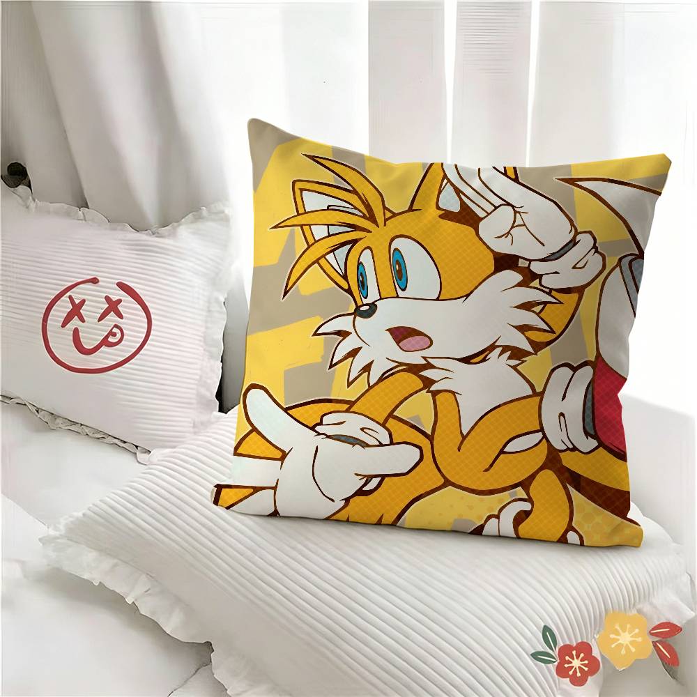 pc Anime TTails Pillow Case Fashion Square Pillowcase Bedroom Sofa Room Ins Decoration Leisure