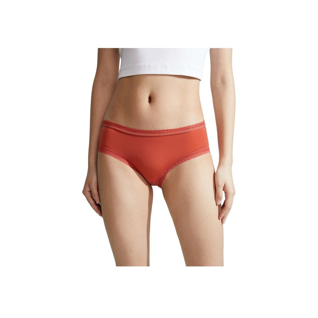 Calvin Klein Сексуальные кружевные трусики-брифы из хлопка Женское нижнее белье Sunset-Red QD3767XAU