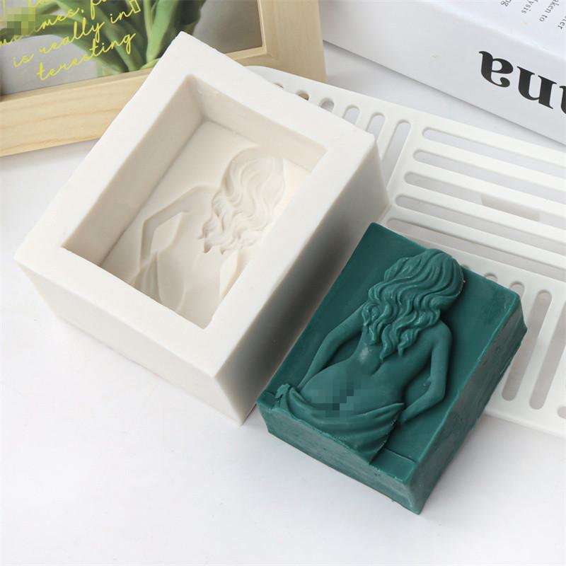 Женское тело Арт Свеча Силиконовые формы Сделай сам Портреты половины тела Резьба Искусство Гипс Ароматерапия Свадебный подарок Ручная работа Декор