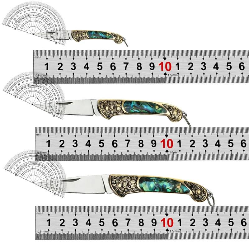 Exquisite Handmade Brass Shell Folding Knife, Sharp Mini Keychain EDC for Fruit Cutting & Express Unpacking