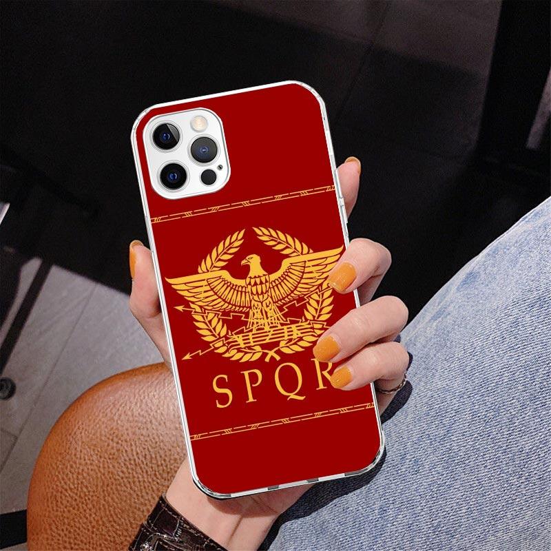 SPQR Roman Imperial Legionv Phone Case For iPhone 17 Air 16 Pro Max 16E 15 + 14 Plus 11 12 13 Mini 7 8 SE Gift Print Cover Funda