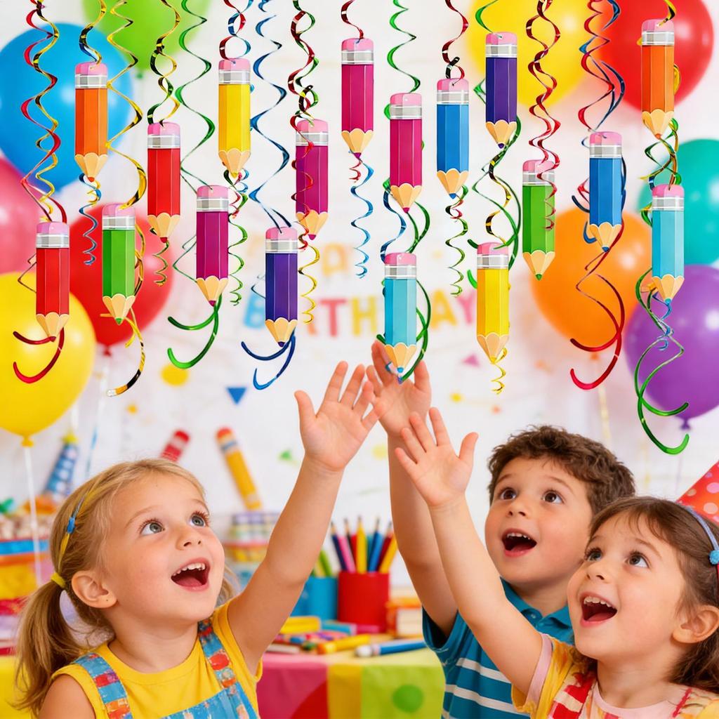 Украшения для потолка на вечеринку Цветные ленты-карандаши Подвесные украшения для класса Для учителей Школьный класс Дом День рождения ребенка