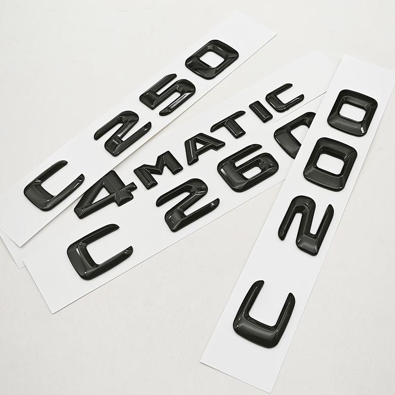 3D ABS Car Letters Logo C200 C250 C260 4MATIC Rear Trunk Badge Emblem Sticker For Mercedes Benz C Class W206 Tail Accessories DY6