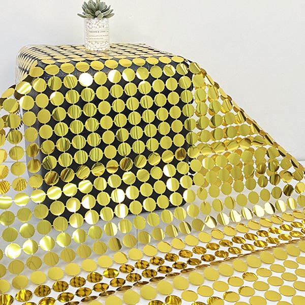 Сияющая Сверкающая Круглая Зеркальная Стена из Пайеток для Свадебного и Вечериночного Декора