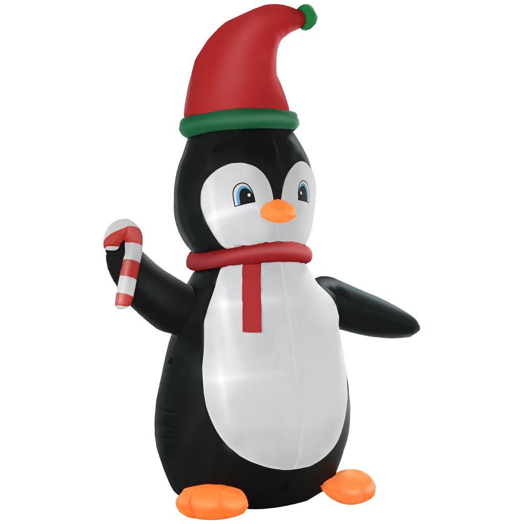 Inflatable Christmas Decoration, 2.5 m Inflatable Christmas Penguin with 3 LED Lights, 162 x 100 x 250 cm, Multicolor
