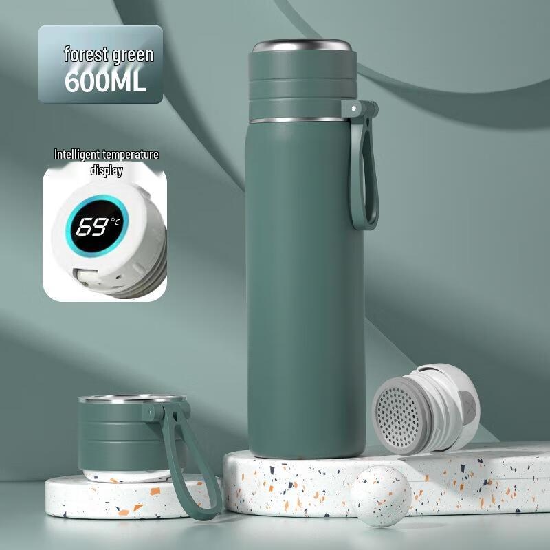 ZETAI 600 мл Термос-бутылка для воды из нержавеющей стали с ситечком для чая