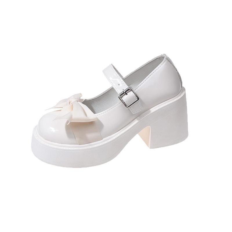 Туфли Мэри Джейн женские туфли с толстой подошвой и большим носком летние весенние туфли с бантом мягкие туфли Sister Single модные и удобные