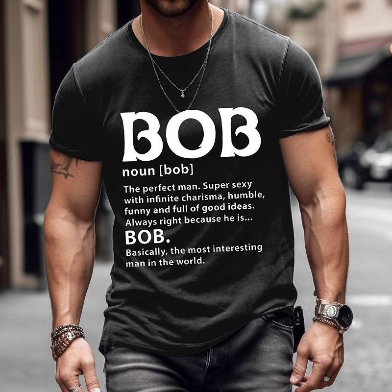 Модные футболки с принтом букв BOB, уличная хипстерская мужская одежда, свободная футболка с круглым вырезом, повседневные мужские футболки, топ