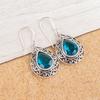 Apatite Gemstone 925 Sterling Silver Jewelry Handcrafted Designer Earrings 1.72" CE-4-12