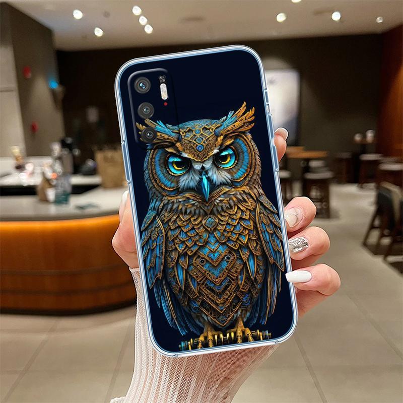 RE16 Cartoon Art Owl Transparent Phone Case for Samsung Galaxy A04 A04S A14 A23 A34 A54 M23 M33 M52 M53
