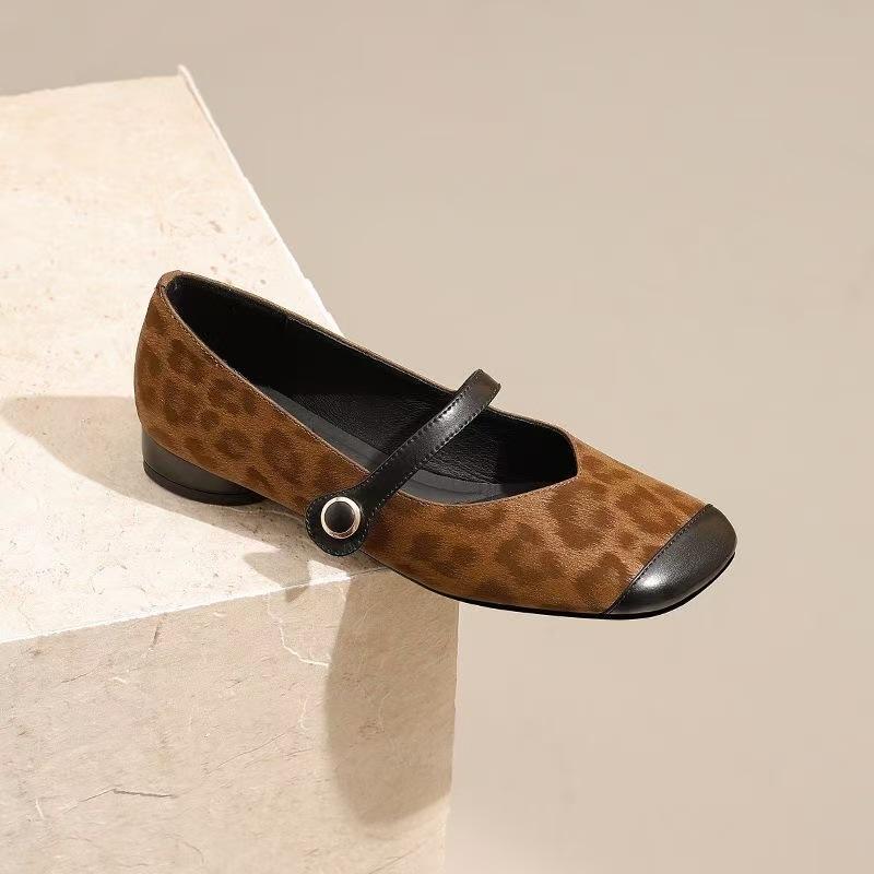 Маленькие кожаные туфли Мэри Джейн с леопардовым принтом, женские, новые весенне-осенние туфли Doudou в ретро-стиле, туфли-одинарки на скрытой платформе