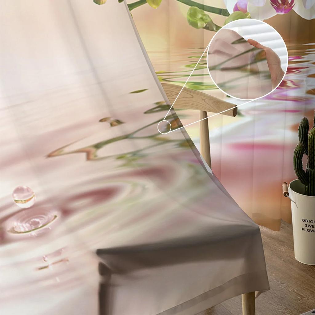 Водяная орхидея Цветочное растение Тюль Прозрачные шторы для гостиной Украшения окна Шторы для спальни Вуаль Органза Шторы