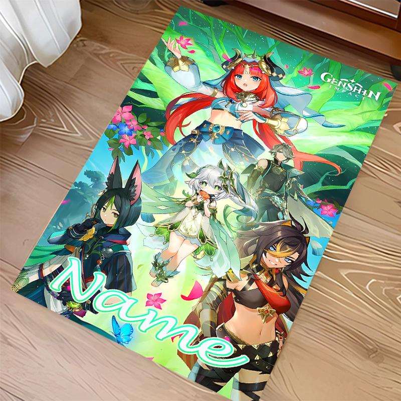 Custom personalization Genshin Impact characters Print Area Rug - Soft, Washable Non-Slip Indoor Mat,Living Room,Home&Office Decorative Rug