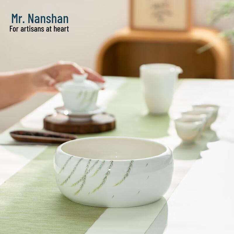 Мистер. Наньшань Расписанная вручную белая фарфоровая чаша для мытья чая