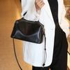 Летняя Новая Кожаная Сумка Большой Вместимости на Одно Плечо Crossbody с Широкими Плечевыми Ремнями и Мягкой Коровьей Кожей Повседневная Сумка-Бостон для Руки