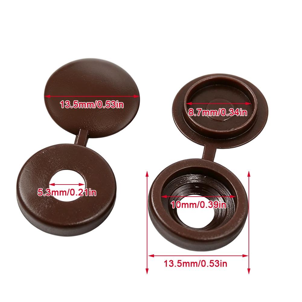 200pcs M5 Size Hinged Screw Caps Hinged Flip Cover Plastic Screw Caps Windows Railings