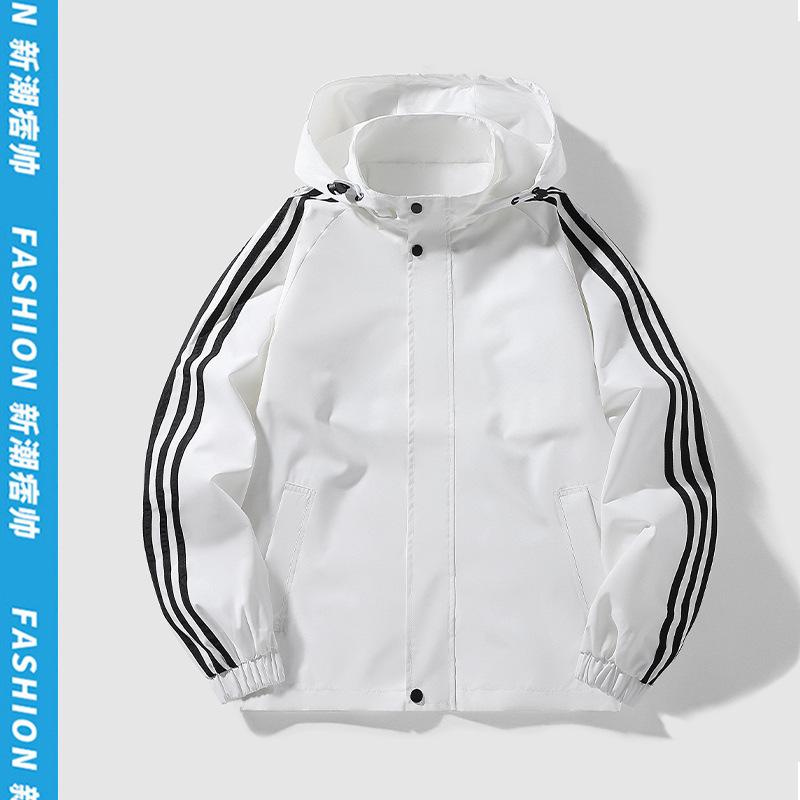 High Street Casual Sports Jacket Men  Patchwork Stripe Fashion Sports Jacket